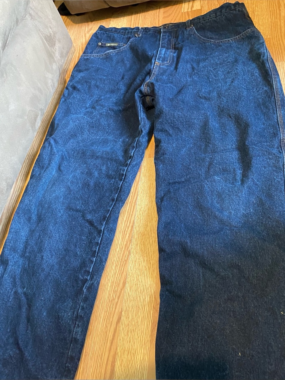 Men's Dark Blue, FLEECE-LINED Denim Jeans 40x32